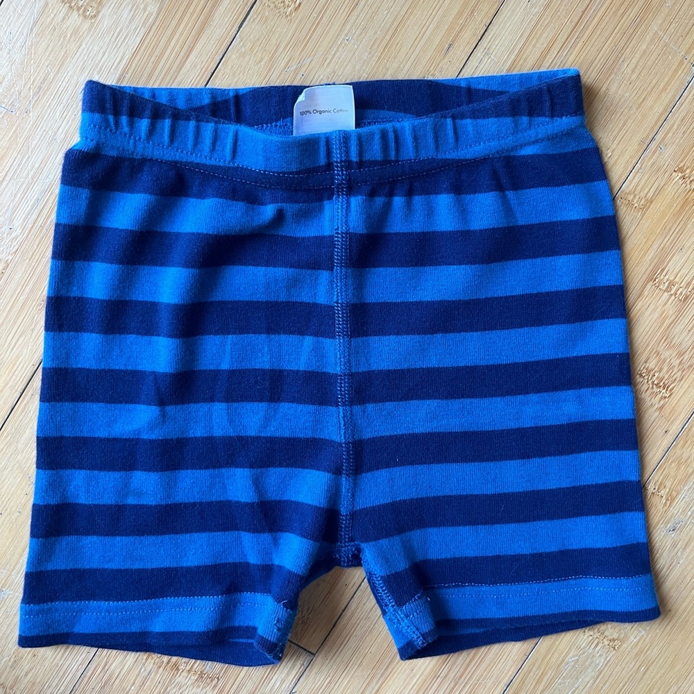 Blue Striped Casual Shorts
